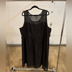 Lane Bryant Size 24 Black Lace Sleeveless Dress
